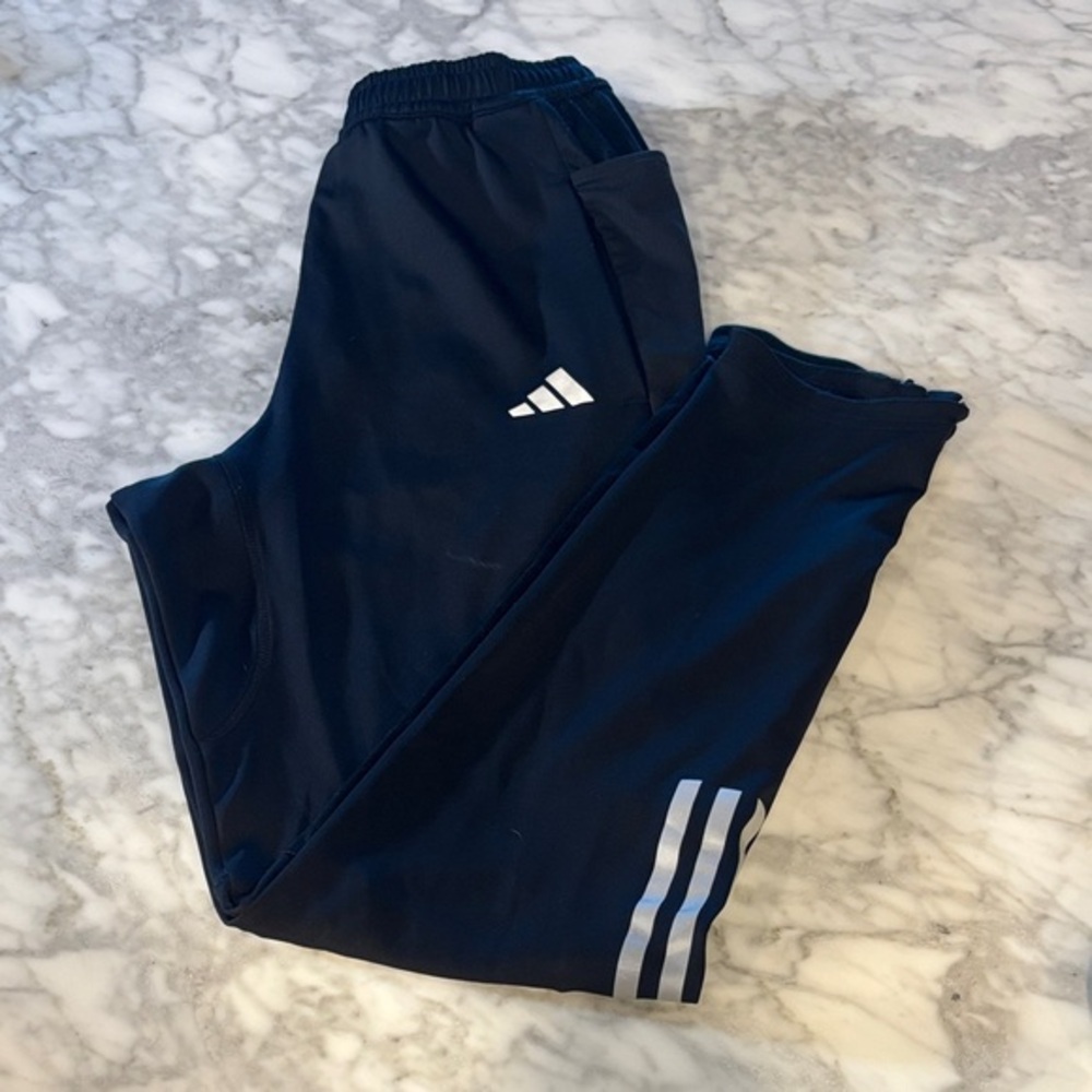 Adidas black/Silver Own the Run Pants, small